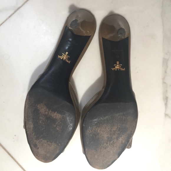 Prada Italy open toe sandal heels slip on shoes 41 - Picture 11 of 12